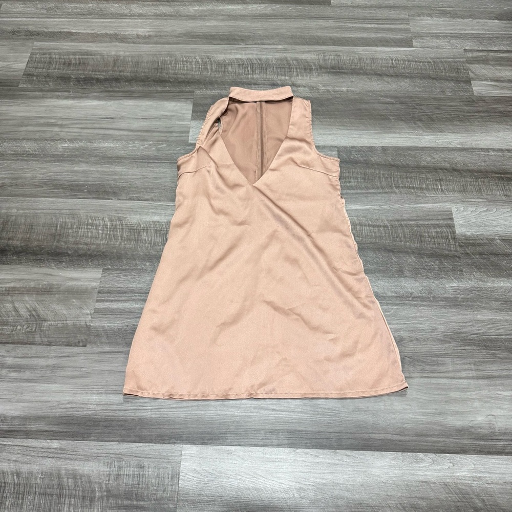 Missguided Silk Choker Rose Gold Mini Dress